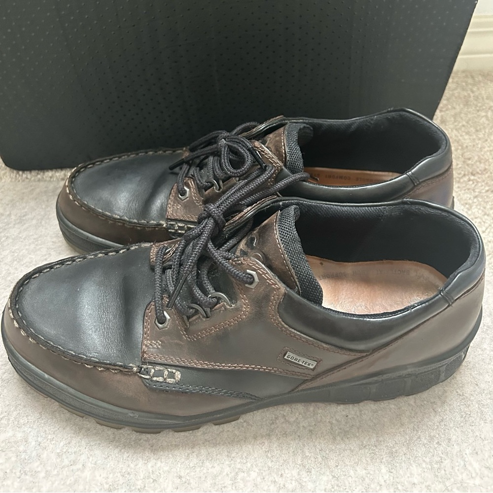 ECCO Track25 Gore-Tex Hiking Shoes Mens Low Boot Brown Bison Leather US12.5 EU46